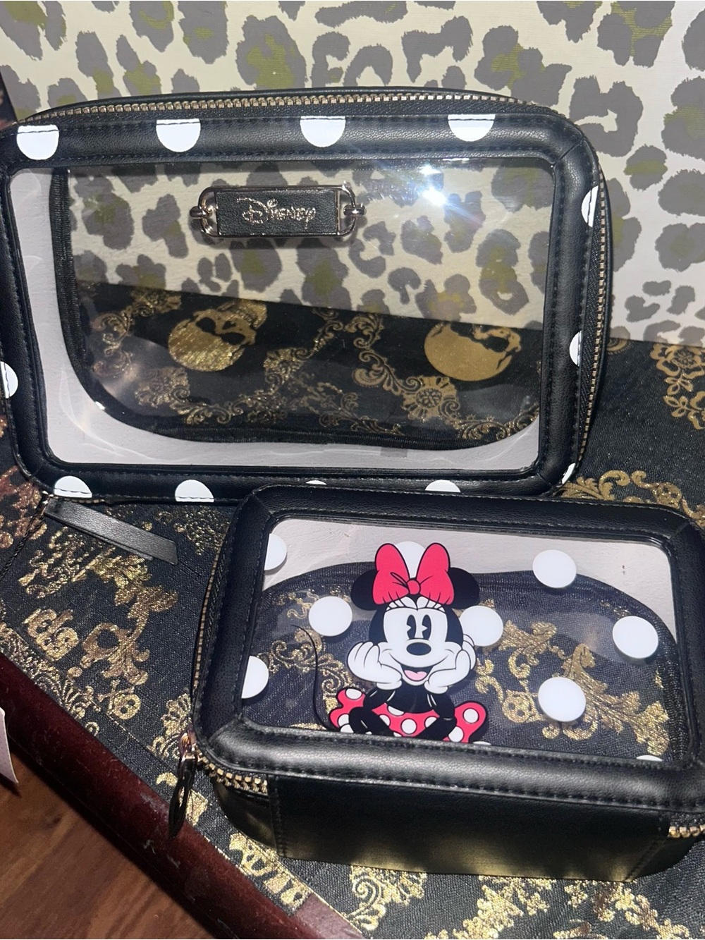 Disney's Minnie Mouse two piece  Makeup Bag, cosmetic bag travel set.